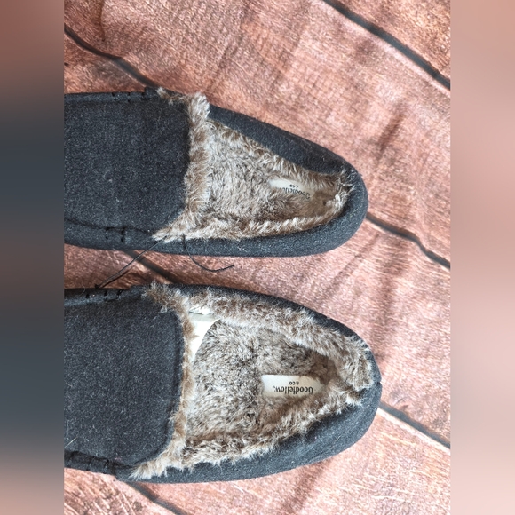 Goodfellow & Co Black Faux Fur Lined Loafer Slippers Size M 9/10 NWT BH - Picture 5 of 7